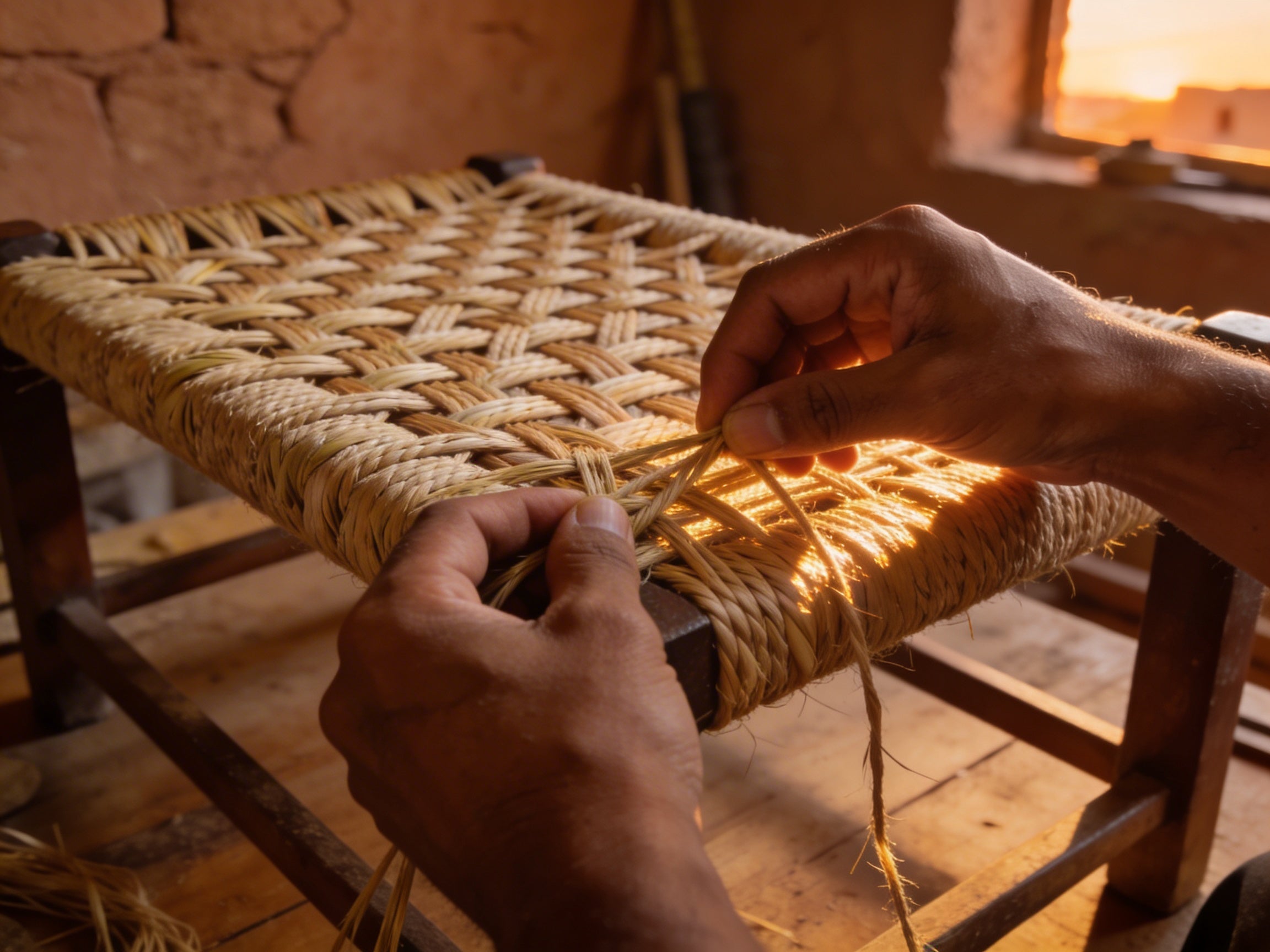 Handwoven Moroccan Chair Seat – Traditional Artisan Craftsmanship