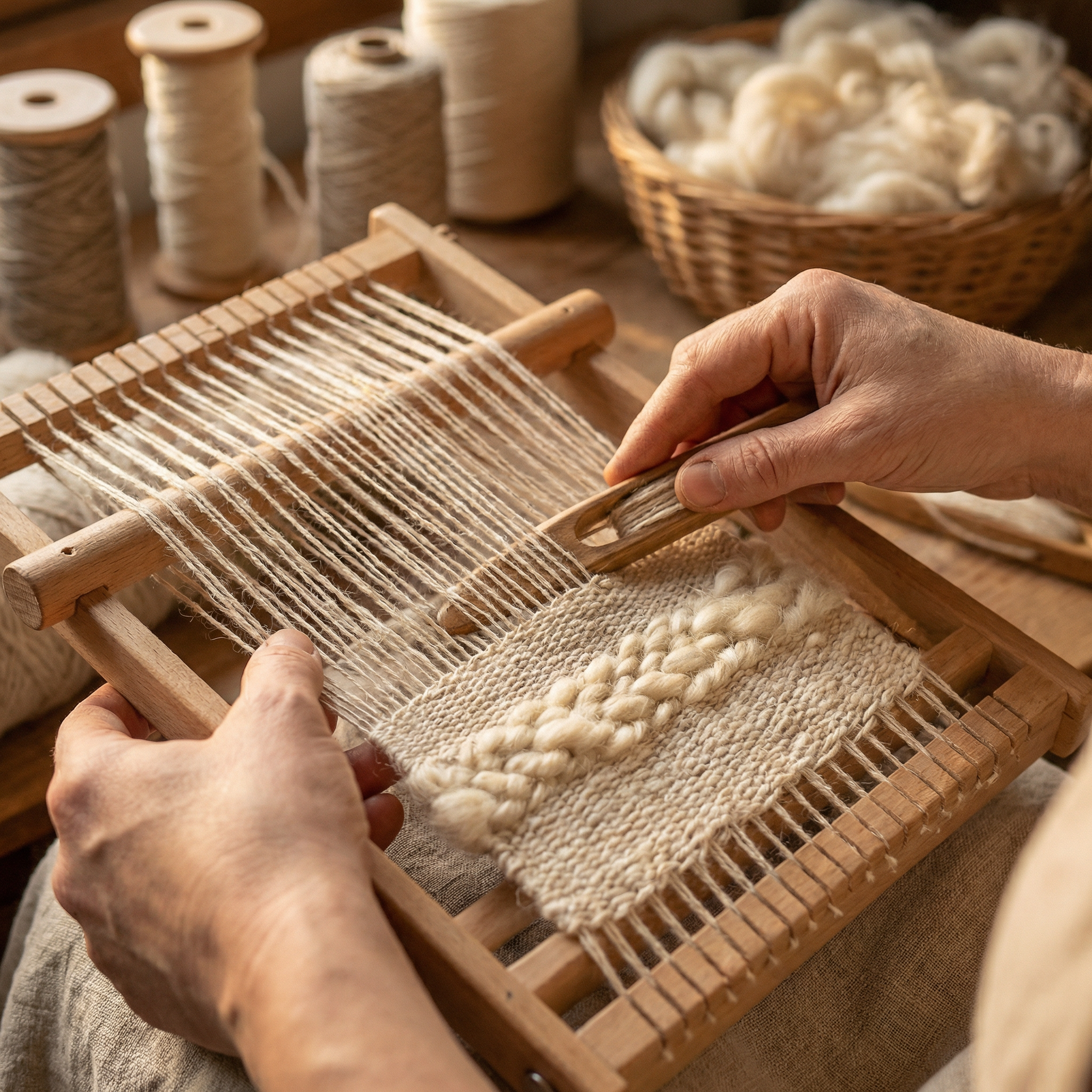 Handwoven Moroccan Textile – Traditional Artisan Loom Craft