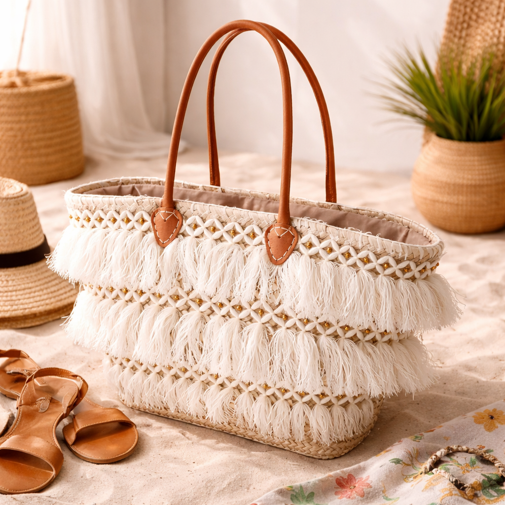 Handcrafted Natural Fiber Tote Bag