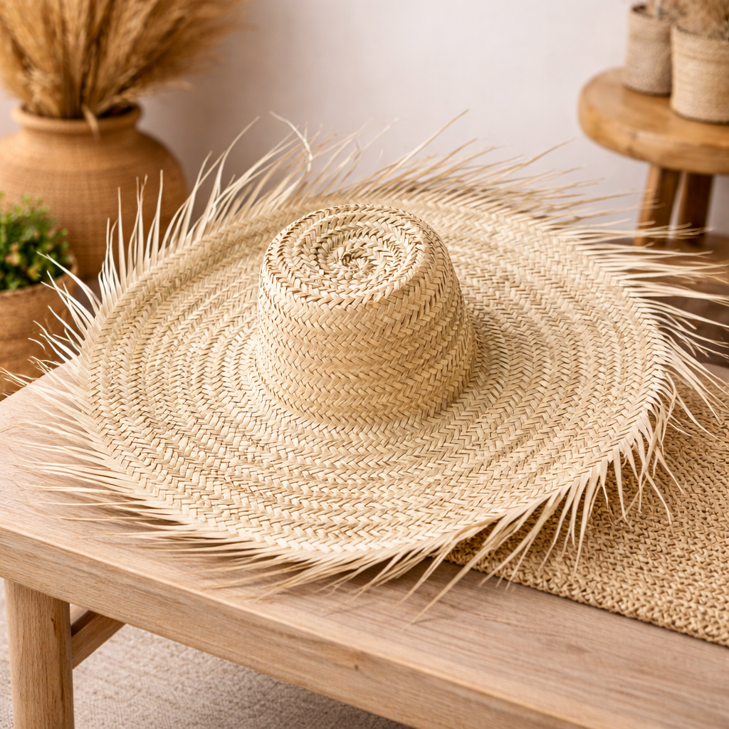 Handwoven Natural Straw Hat – Summer Essential